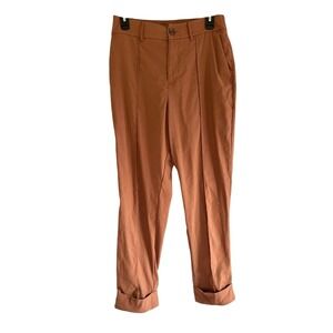 A New Day High Rise Ankle Pants Copper Brown Relaxed Fit Career Casual Size 10